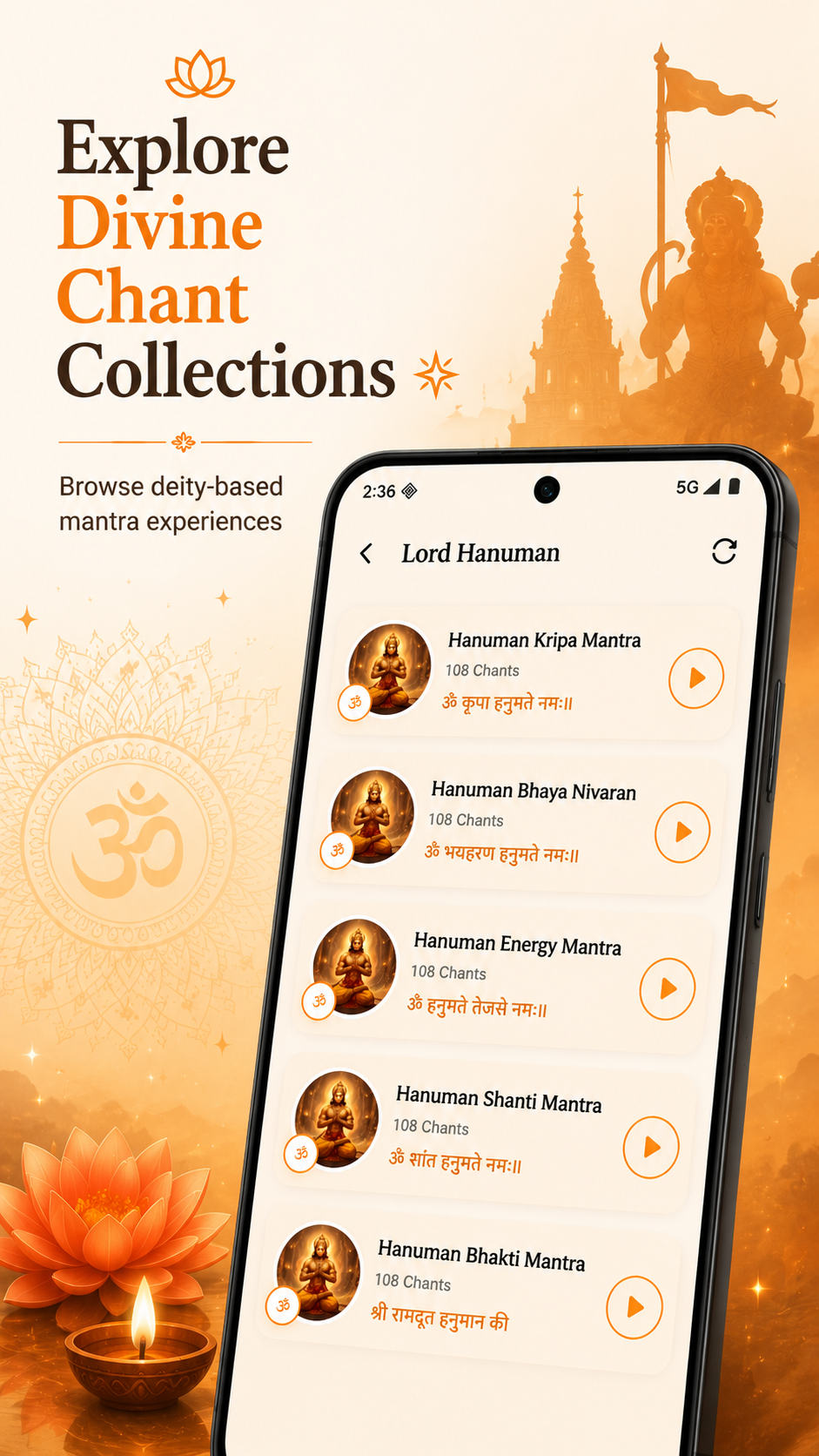 Mantraas app mantra collection mockup